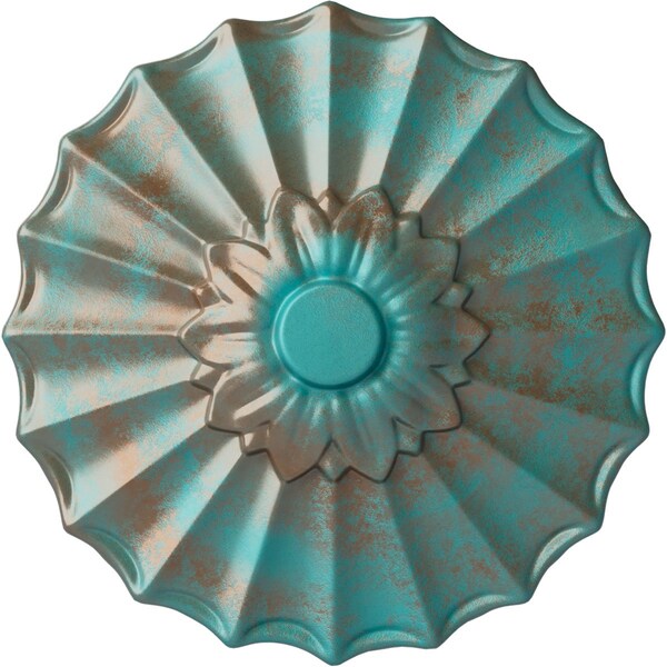Ekena Millwork Shakuras Ceiling Medallion (Fits Canopies up to 1 3/8"), 9"OD x 1 3/8"P, Copper Green Patina CM09SHCGS - main